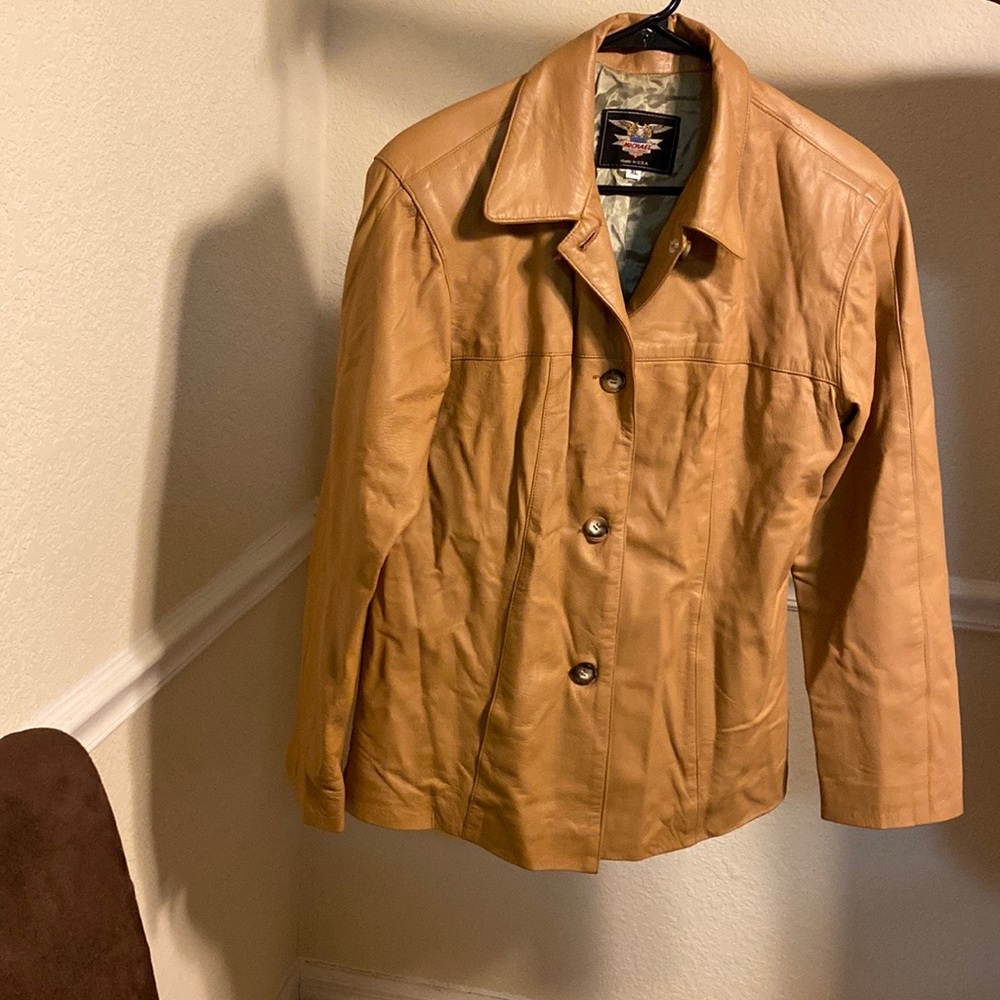 Beige Leather Jacket - image 1